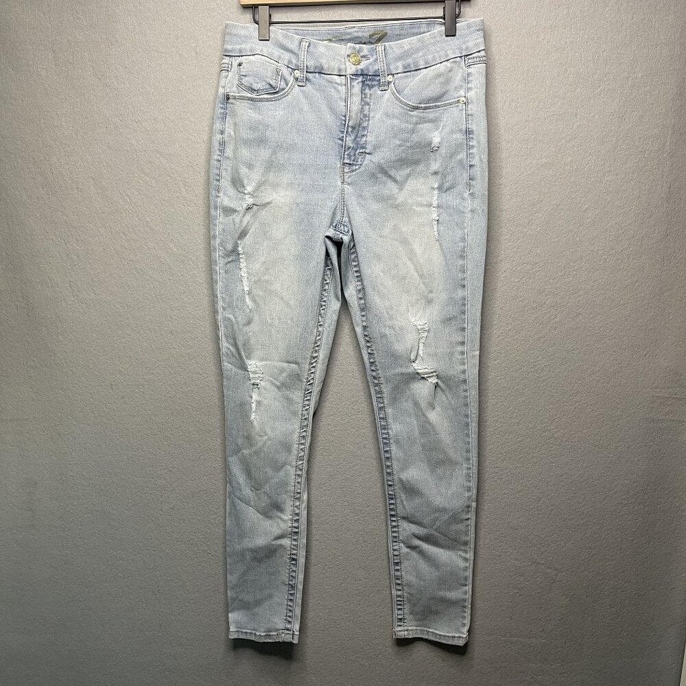 Seven7 Jeans Womens 10 Blue Tummyles High Rise Skin Fit Skinny Causal Light Wash
